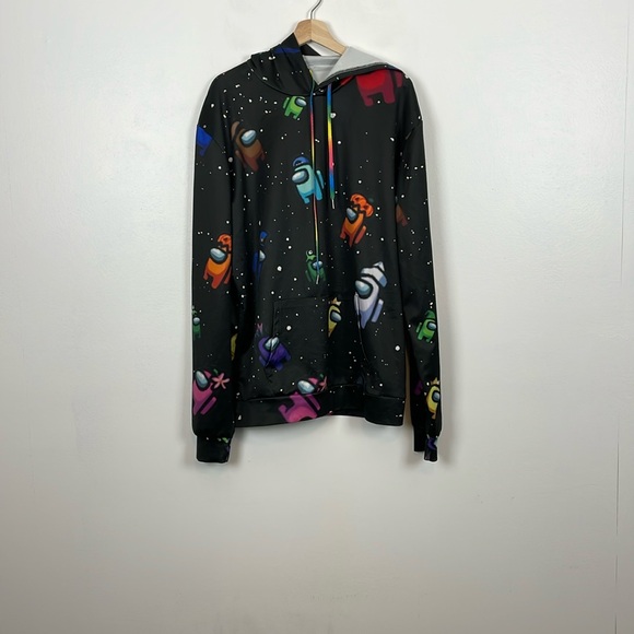 among us Other - Among Us Graphic Pullover Boys Multicolor Long Sleeve Hoodie Video Game XL Black